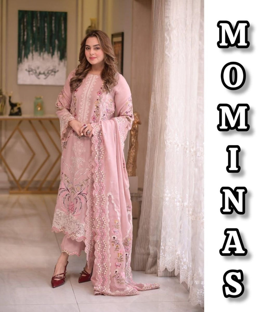 Aneelas Lawn Chikankari Embroidered Luxury 3 Piece Dress – MC – 014