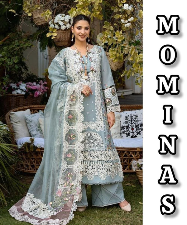 ELM Unstitched – MC – 015 – 3PC Embroidered Lawn Dress