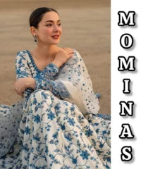 Faiza Saqlain Jehona Kalidar Blue White Heavy Embroidered – MC – 017
