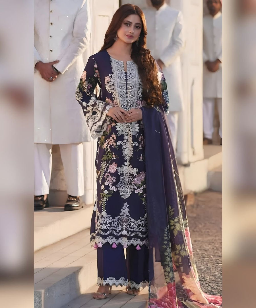 Flora Charm – Embroidered 3 Piece Unstitched Lawn Suit