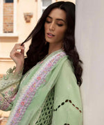 Aurélie MC – 04 – 3 Piece Luxury Lawn Embroidered Unstitched Suit with Organza Dupatta