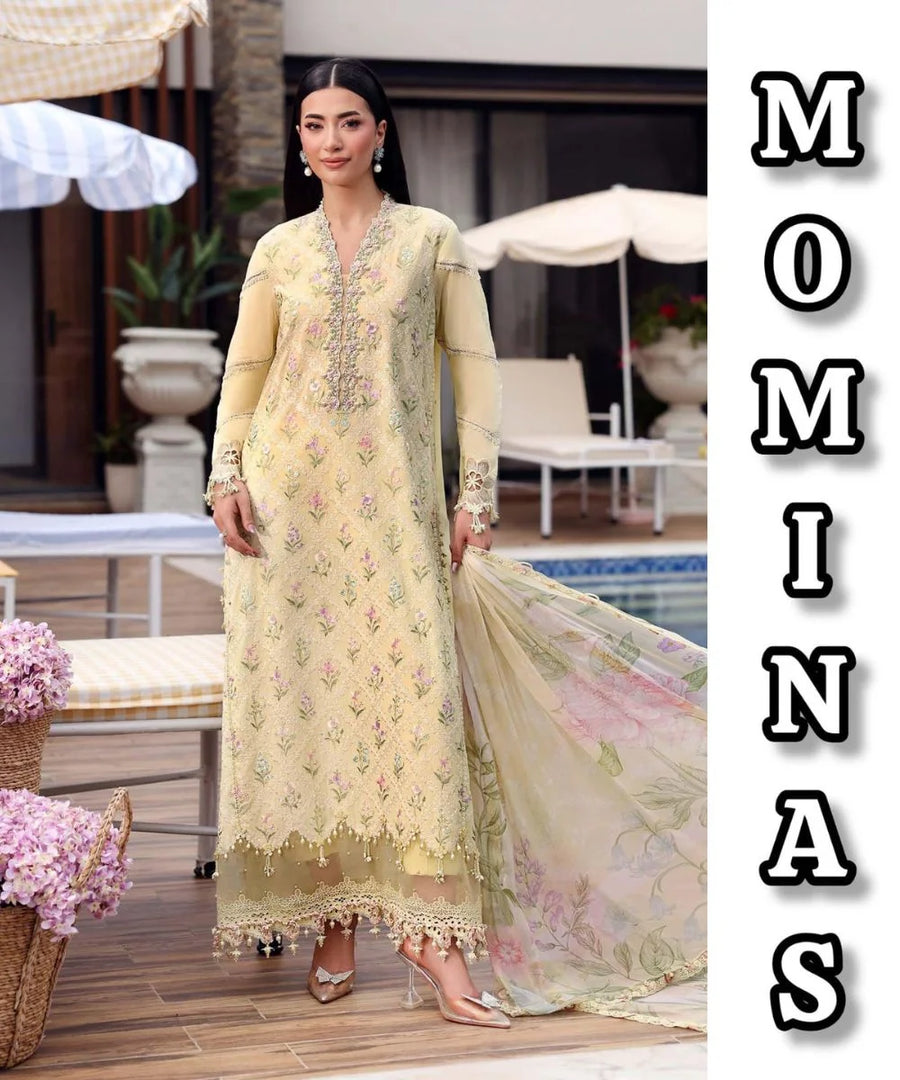 Maria.B 3 Piece Unstitched Embroidered Lawn Suit – MC – 020